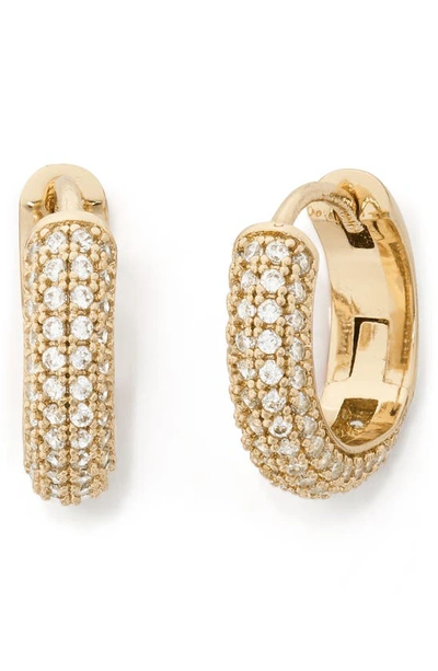 Kate Spade Brilliant Statements Pavé Mini Huggie Hoop Earrings In Gold
