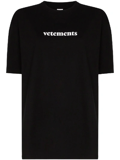 Vetements Postage Logo-print Cotton T-shirt In Black