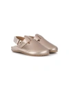 Pèpè Flat Slingback Mules In Gold