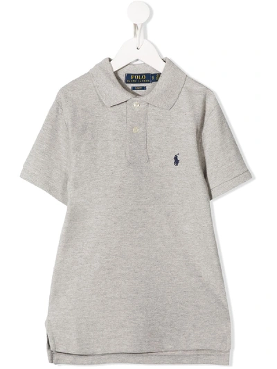 Polo Ralph Lauren Kids' Embroidered Logo Polo Shirt In Grey