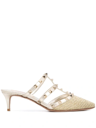 Valentino Garavani Rockstud Slip-on Pumps In Gold