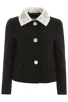 PRADA PRADA EMBELLISHED COLLARED JACKET