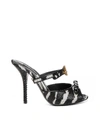 Dolce & Gabbana Jewel-buckle Zebra-print Jacquard Mules In Zebra Nero