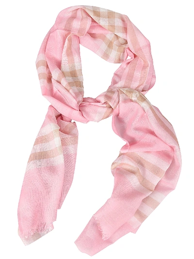 Burberry Giant Check Scarf In Candypink