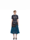 Self-portrait Prairie Midi Dress M/c Midi Pizzo In Petrol