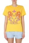 Alberta Ferretti Love Me Starlight Printed Organic Cotton-jersey T-shirt In Yellow