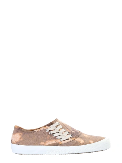 Maison Margiela Spliced Camouflage Cotton Sneakers In Military Green