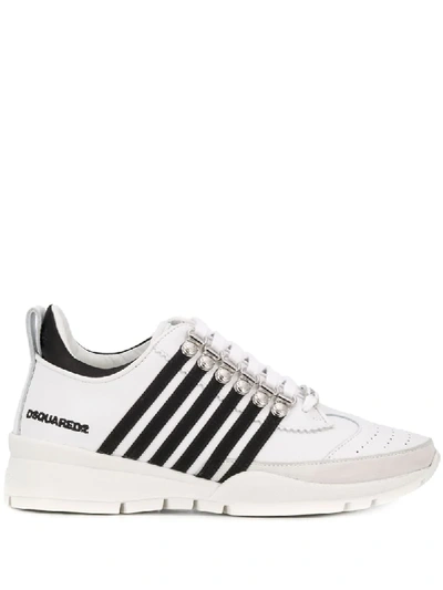 Dsquared2 Stripe Detail Low-top Sneakers In White