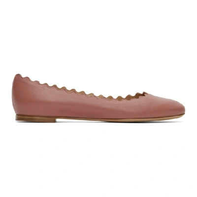 Chloé Chloe Pink Lauren Ballerina Flats In 6ac Rusty P