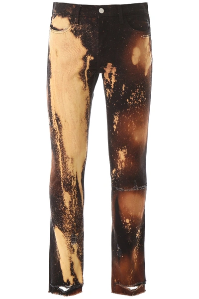 424 Stained Jeans In Black,yellow,brown