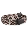 Saks Fifth Avenue Collection Braided Woven Belt In Red Grey