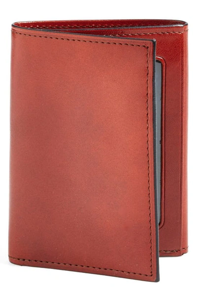 Bosca Old Leather Double Id Trifold Wallet In Cognac