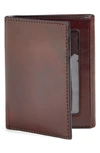 Bosca Old Leather Double Id Trifold Wallet In Dark Brown