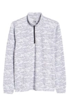Cutter & Buck Traverse Camo Print Quarter Zip Performance Pullover In Charcoal