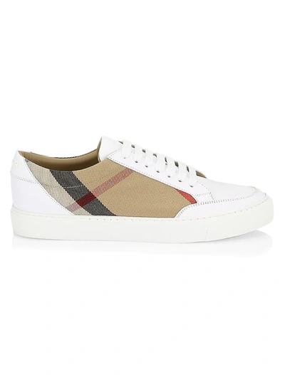 Burberry Women's Salmond Vintage Check Leather & Textile Sneakers In White