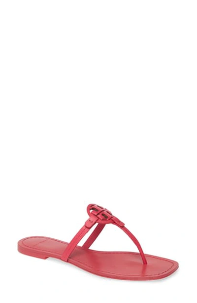 Tory Burch Mini Miller Flip Flop In Bright Azalea