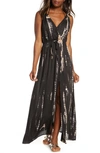 Elan Cover-up Maxi Dress In Black Snake Td