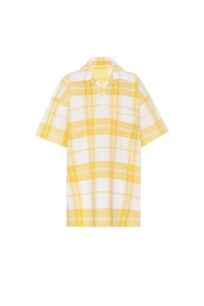 Jacquemus Le Polo Torchon Shirt In Yellow Checked