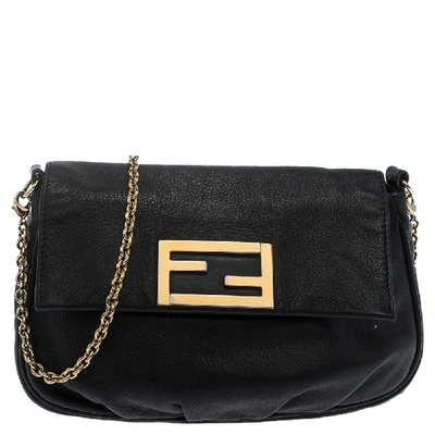 Pre-owned Fendi Sta Pochette Crossbody Bag In Black