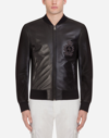 DOLCE & GABBANA LEATHER JACKET WITH PATCH