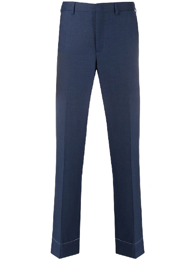 Brioni Pleated Detailed Tailored Trousers In Blue