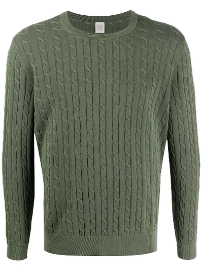 Eleventy Cable Knit Jumper In Green