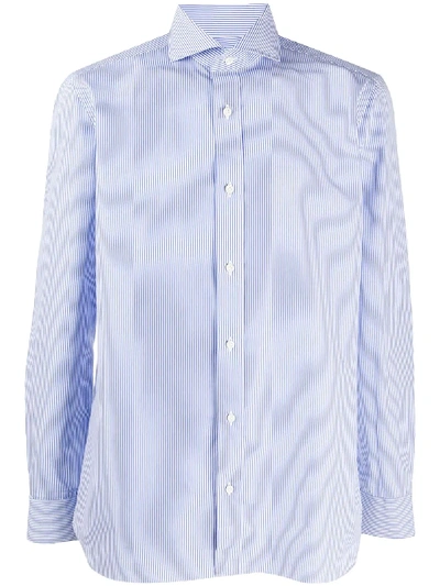 Borrelli Pinstriped Shirt In Blue