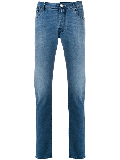 Jacob Cohen Stonewashed Bootcut Jeans In Blue