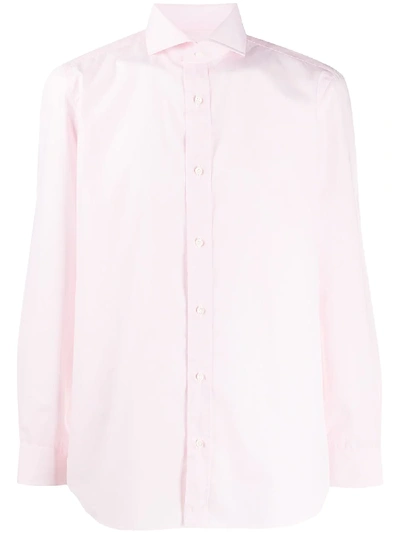 Borrelli Classic Collar Shirt In Pink