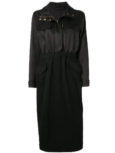 Brandon Maxwell Trench-style Midi Dress In Black