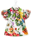 DOLCE & GABBANA FLORAL PRINT PUSSY BOW BLOUSE