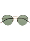 Thom Browne Round-frame Sunglasses In Gold