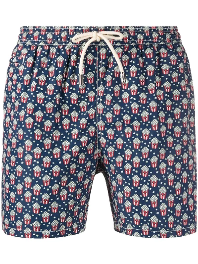 Mc2 Saint Barth Badeshorts Mit Popcorn-print In Blue