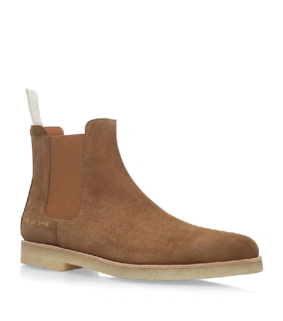 Common Projects Suede Chelsea Boots In Camel