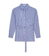 CLAUDIE PIERLOT BELTED STRIPED SHIRT,15425402