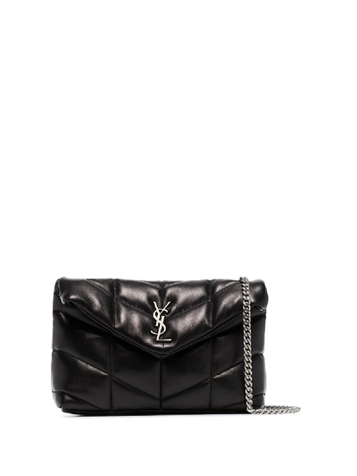 Saint Laurent Loulou Puffer Mini Quilted Leather Shoulder Bag In Black
