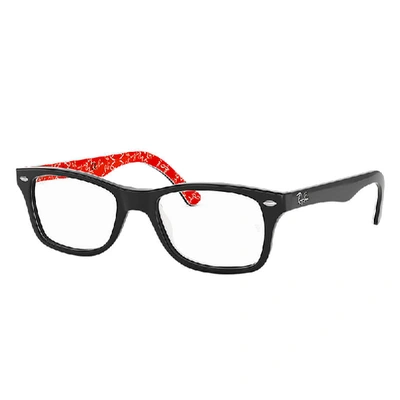 Ray Ban Rb5228 Eyeglasses Black Frame Clear Lenses 50-17