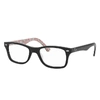 Ray Ban Rb5228 Eyeglasses Black Frame Clear Lenses 53-17 In Black On White