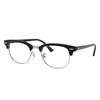 Ray Ban Clubmaster Optics Eyeglasses Black Frame Clear Lenses 49-21 In Black