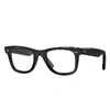 Ray Ban Original Wayfarer Optics Eyeglasses Black Frame Clear Lenses 50-22 In Black