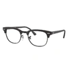Ray Ban Clubmaster Optics Eyeglasses Black Frame Clear Lenses 49-21 In Black