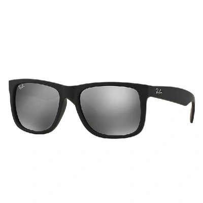 Ray Ban Justin Color Mix Sunglasses Black Frame Silver Lenses 50-16