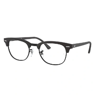 Ray Ban Clubmaster Optics Eyeglasses Black Frame Clear Lenses 51-21