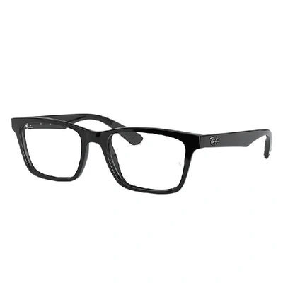 Ray Ban Rb7025 Eyeglasses Black Frame Clear Lenses Polarized 53-17