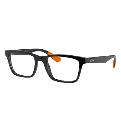 Ray Ban Rb7025 Eyeglasses Black Frame Clear Lenses Polarized 53-17