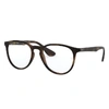 Ray Ban Erika Optics Eyeglasses Tortoise Frame Clear Lenses Polarized 51-18 In Tortoise