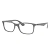 Ray Ban Rb7047 Eyeglasses Grey Frame Clear Lenses Polarized 54-17 In Grey