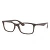 Ray Ban Rb7047 Eyeglasses Brown Frame Clear Lenses Polarized 54-17 In Brown
