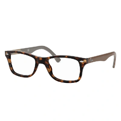 Ray Ban Rb5228 Eyeglasses Brown Frame Clear Lenses Polarized 53-17