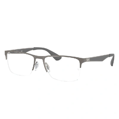 Ray Ban Rb6335 Eyeglasses Gunmetal Frame Clear Lenses Polarized 56-17 In Grau